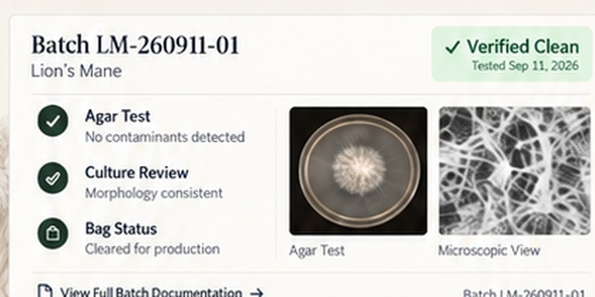 Sample Cap & Culture verified clean batch record